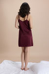 Zivame Luxe Satin 4 Pc Sleep Set - Tawny Port — thumbnail 6